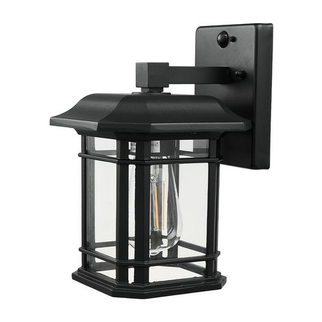 Outdoor Waterproof E27 Metal Wall Lantern with Motion Sensor
